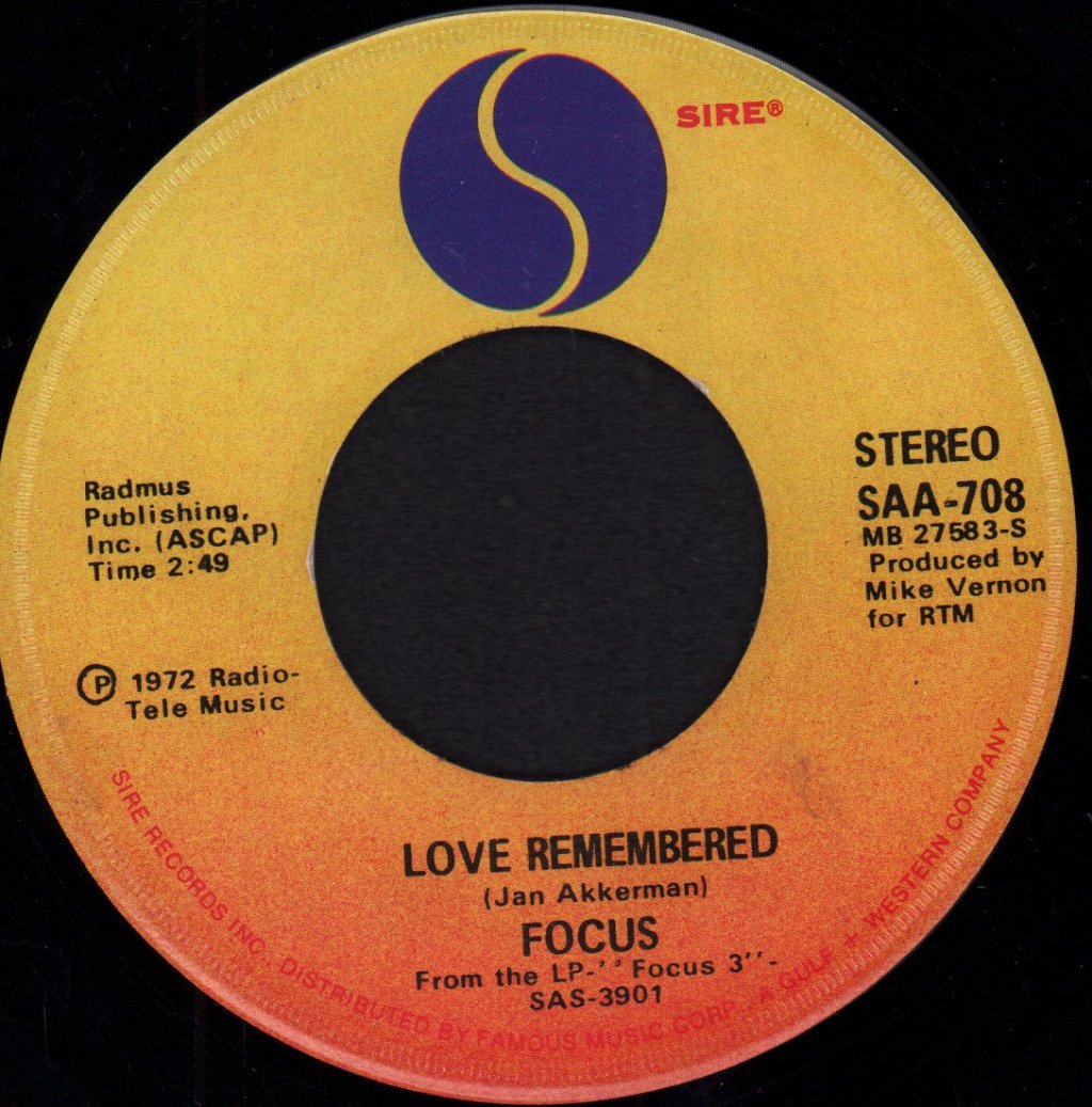 Focus - Sylvia - 7 Inch