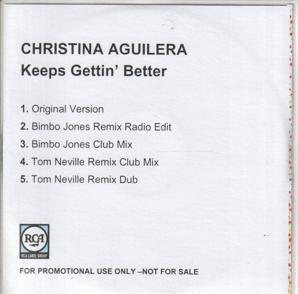 Christina Aguilera - Keeps Gettin' Better - Cdr