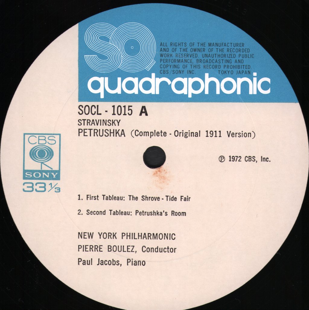 Pierre Boulez / New York Philharmonic Orchestra - Stravinsky - Petrushka - Lp