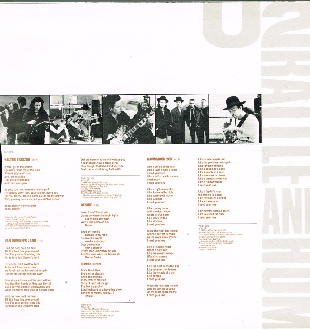 U2 - Rattle And Hum - Double Lp