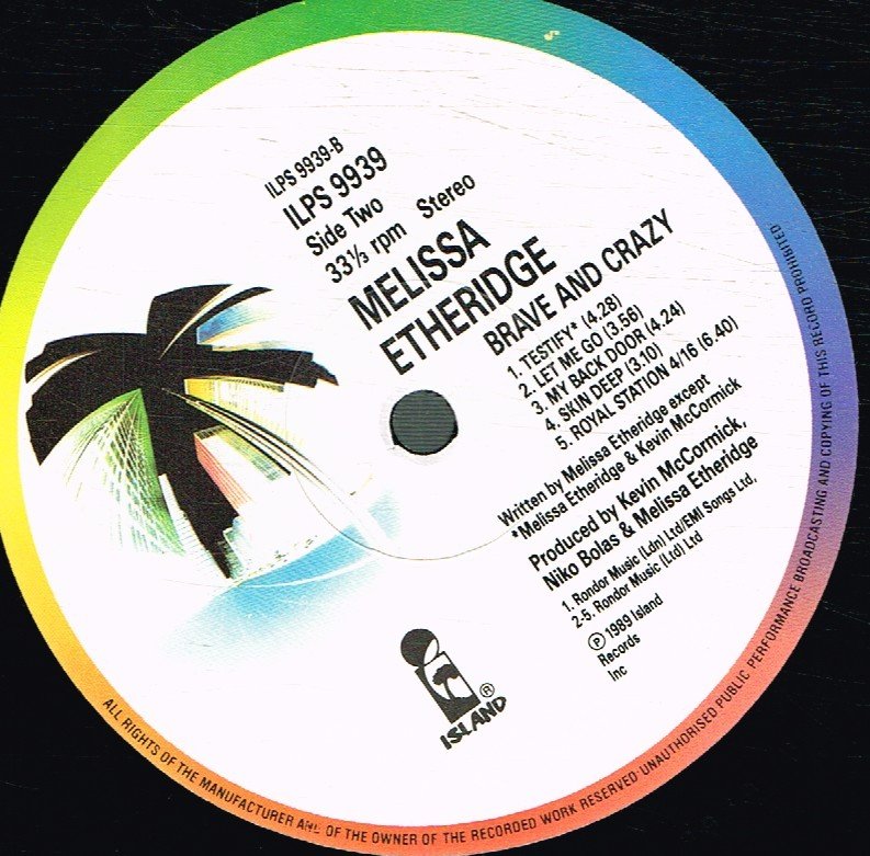 Melissa Etheridge - Brave And Crazy - Lp
