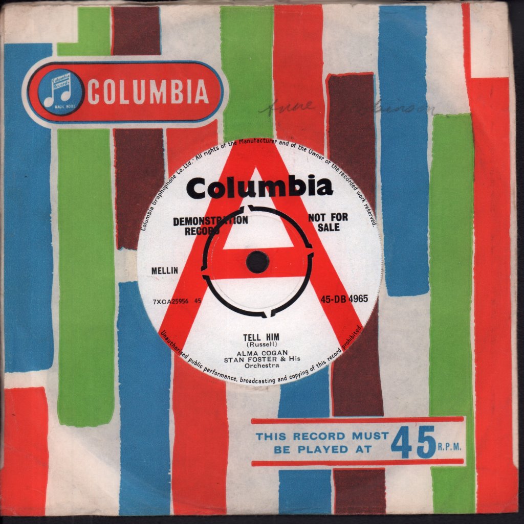 Alma Cogan - Tell Him - 7 Inch