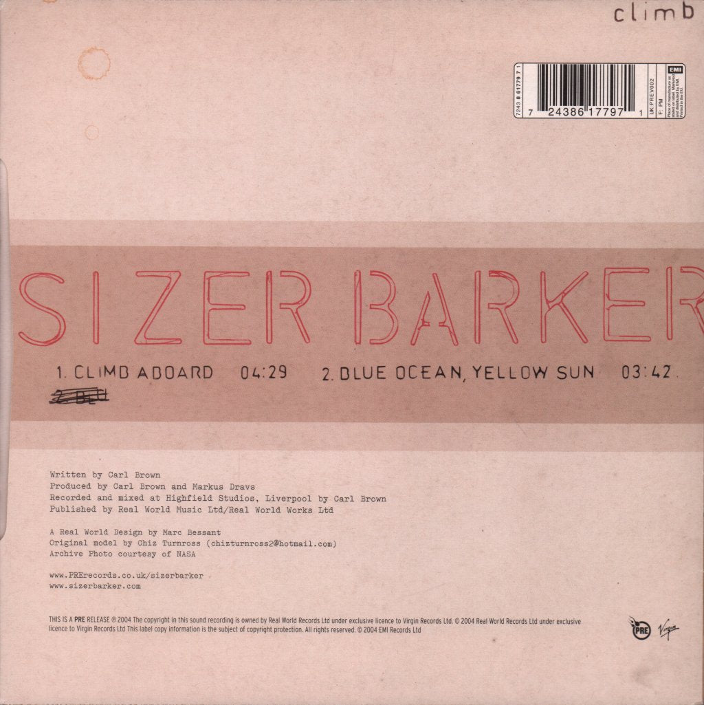Sizer Barker - Climb Aboard - 7 Inch