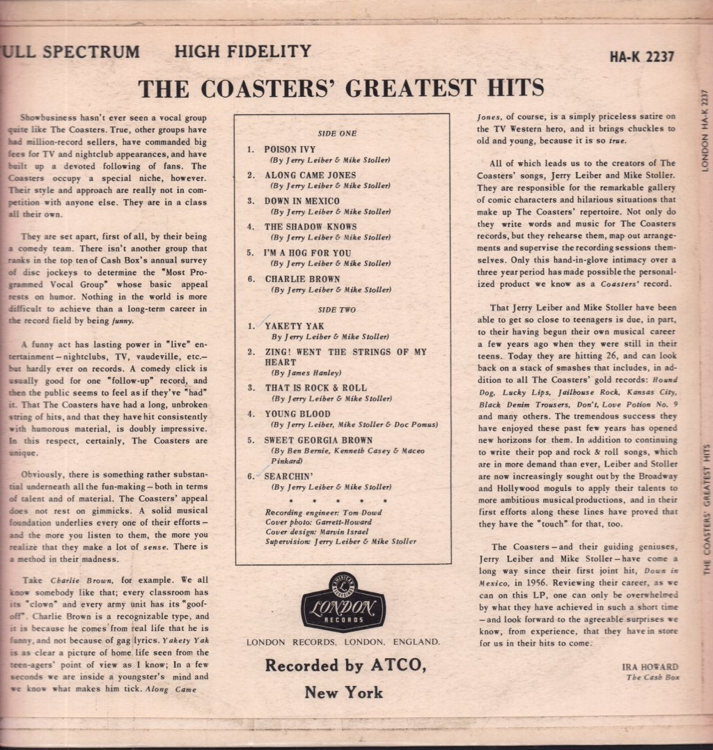 Coasters - Coasters' Greatest Hits - Lp