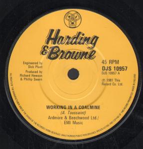 Harding And Browne - Working In A Coalmine - 7 Inch