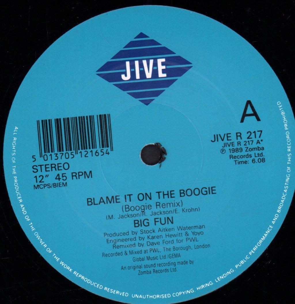 Big Fun - Blame It On The Boogie - 12 Inch