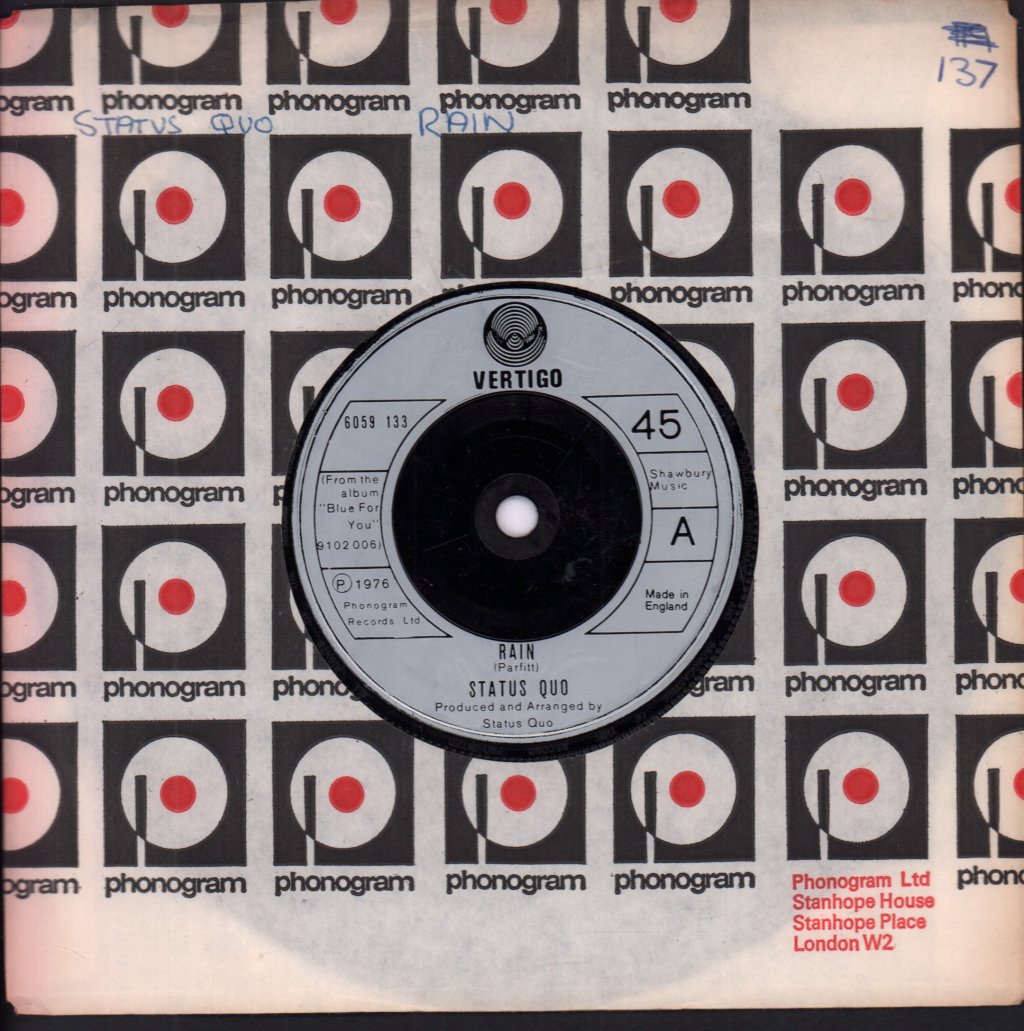Status Quo - Rain - 7 Inch