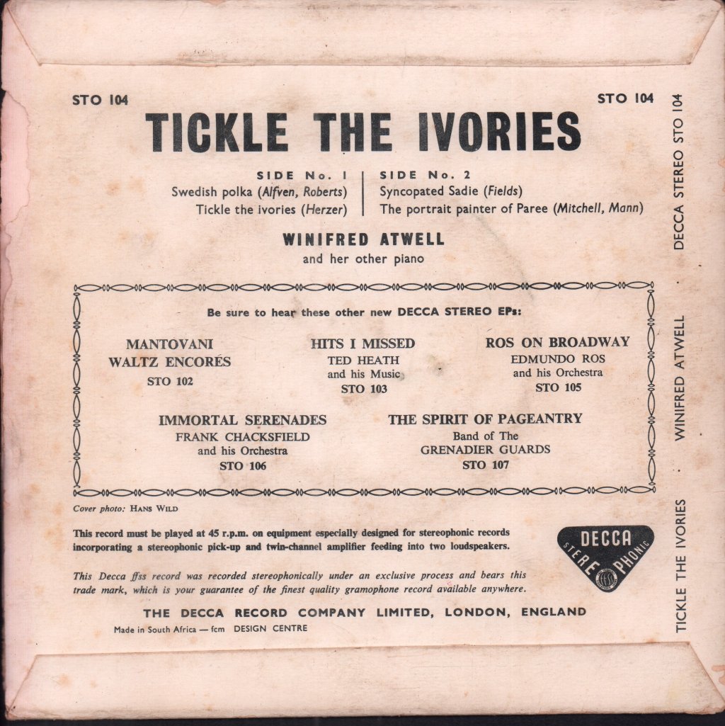 Winifred Atwell - Tickle The Ivories - 7 Inch