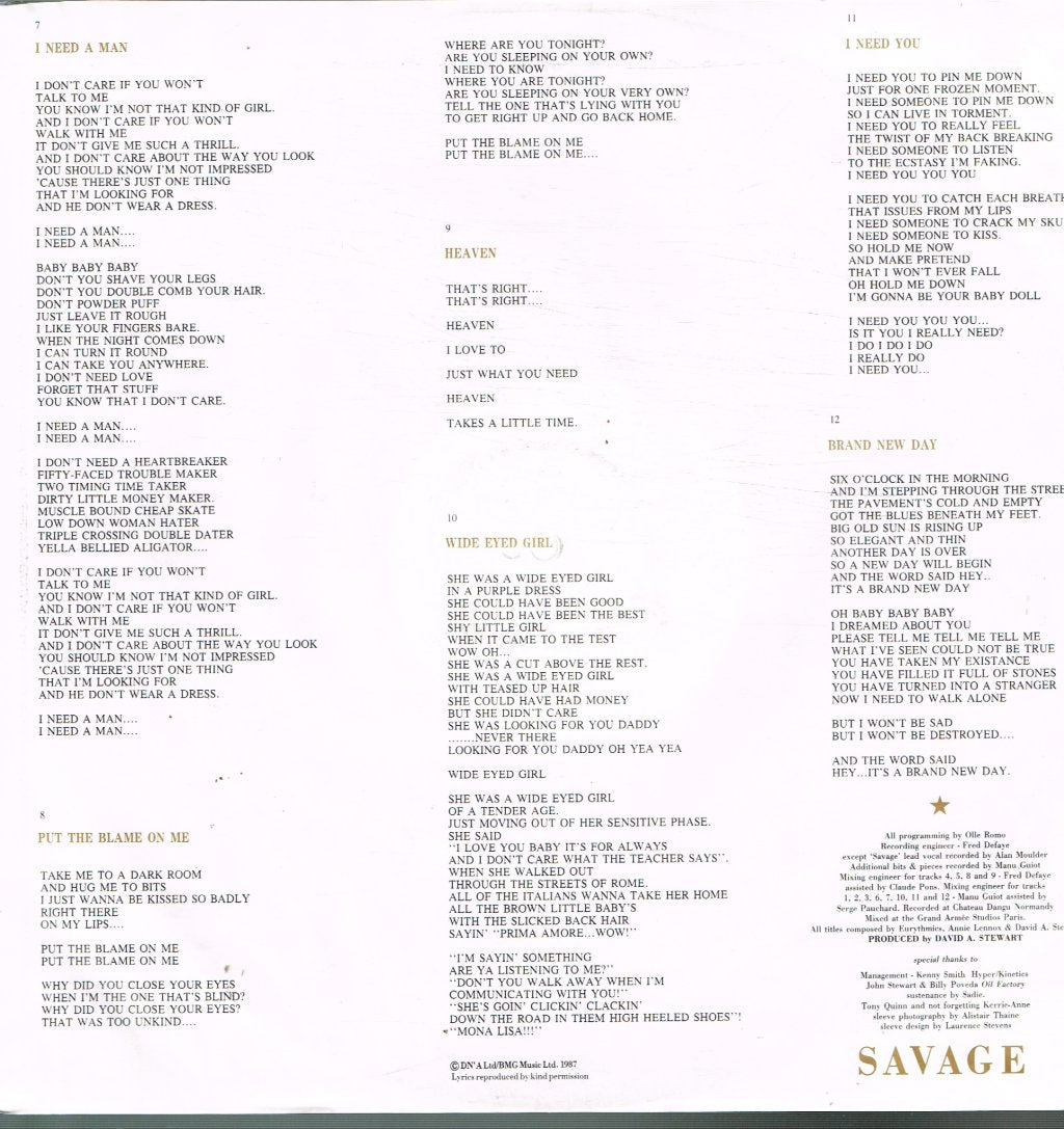 Eurythmics - Savage - Lp