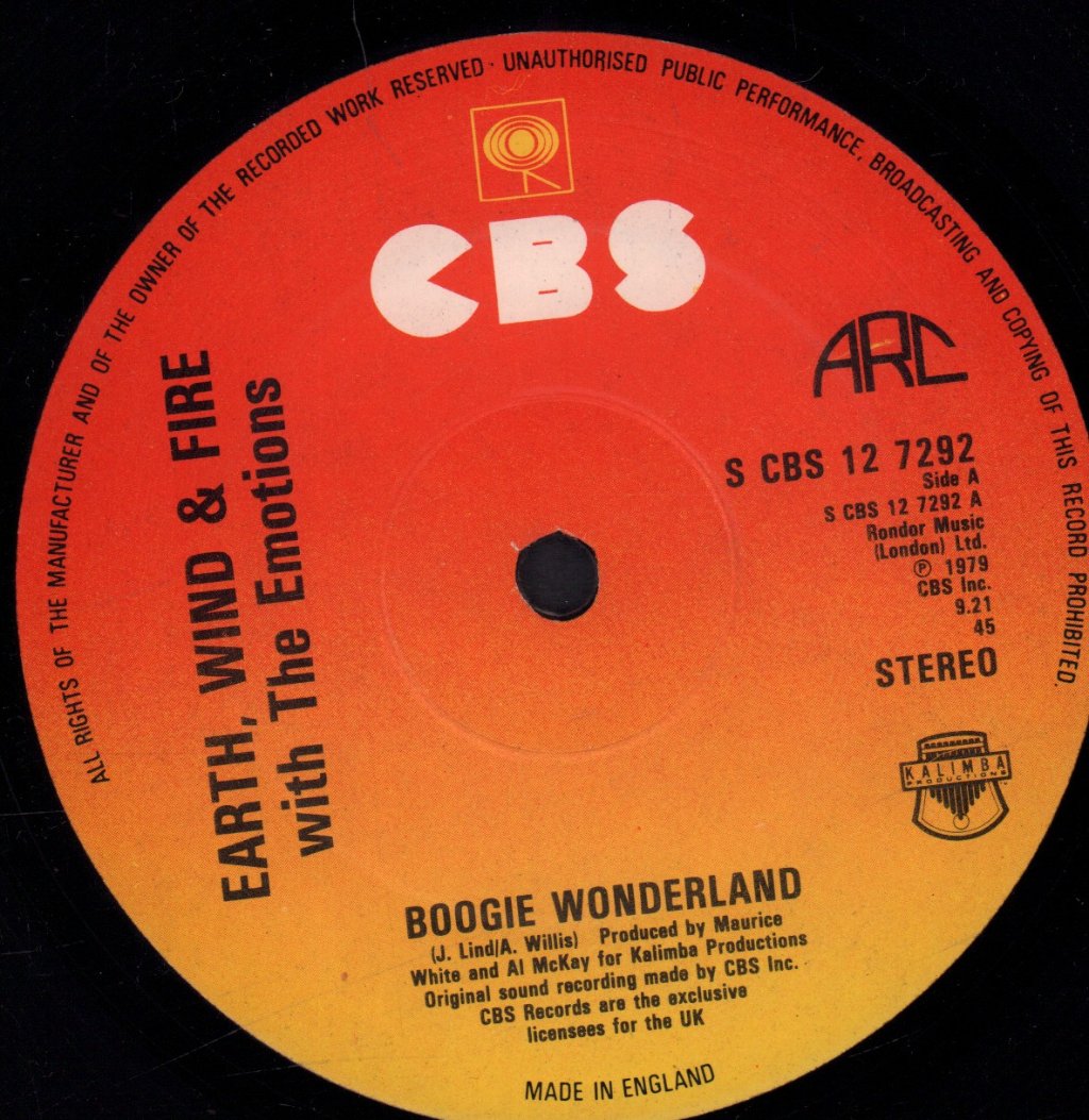 Earth Wind And Fire - Boogie Wonderland - 12 Inch