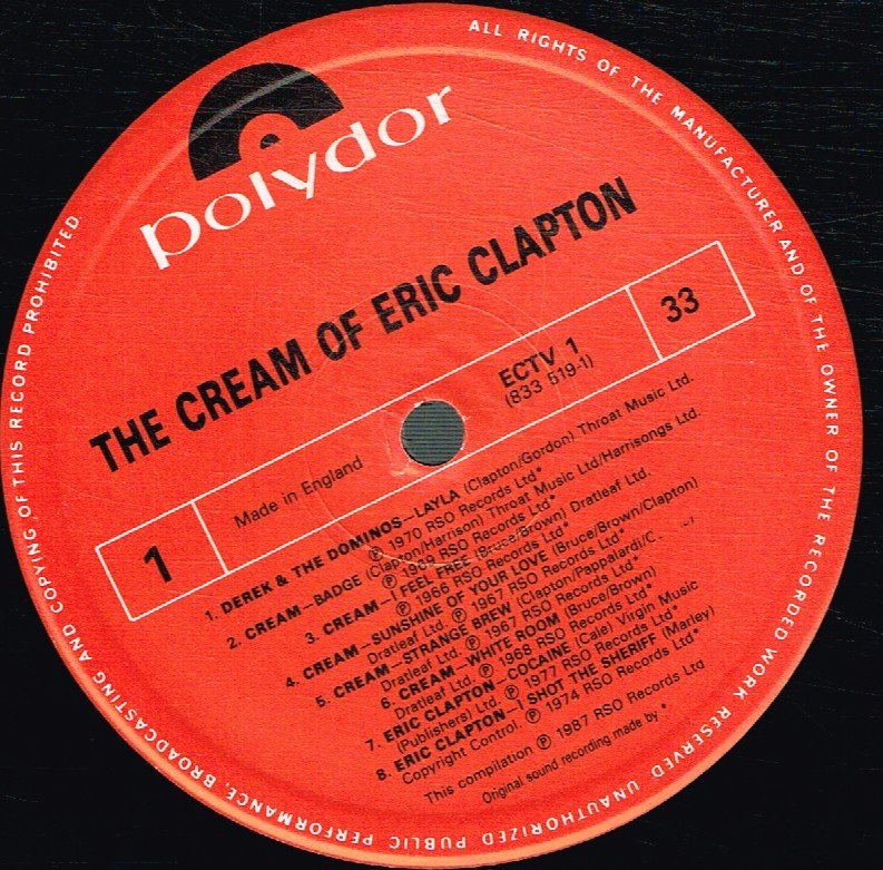Eric Clapton - Cream Of - Lp