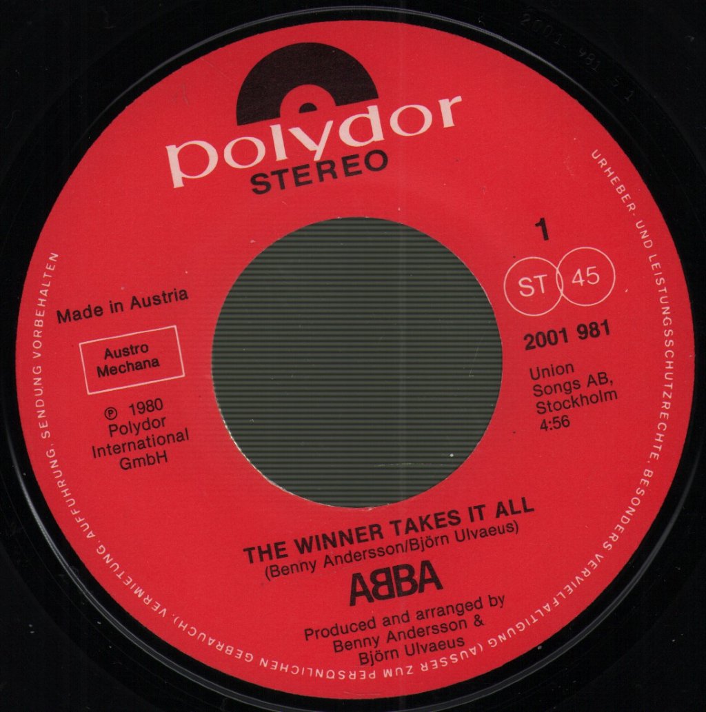 ABBA - Winner Takes It All / Elaine - 7 Inch