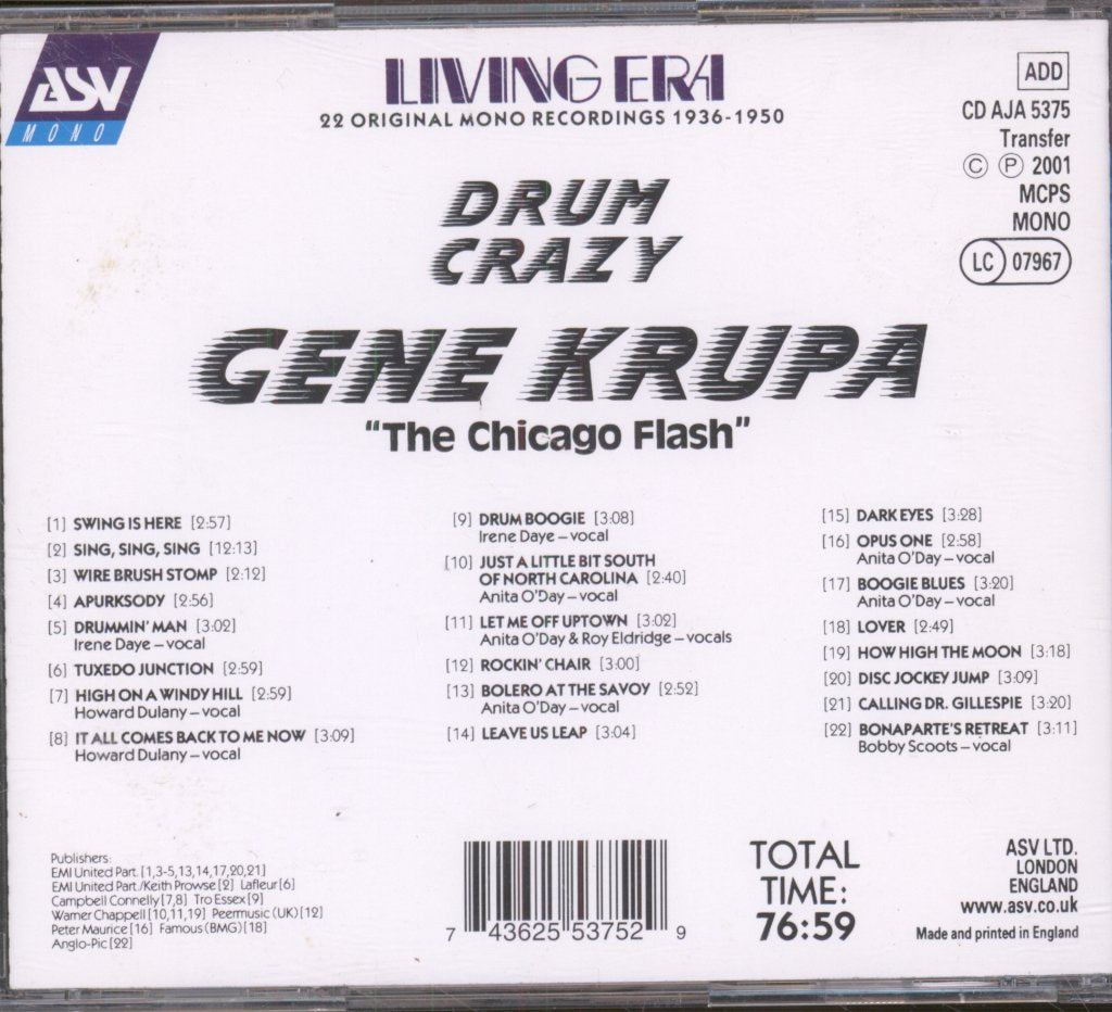 Gene Krupa - Drum Crazy - Cd