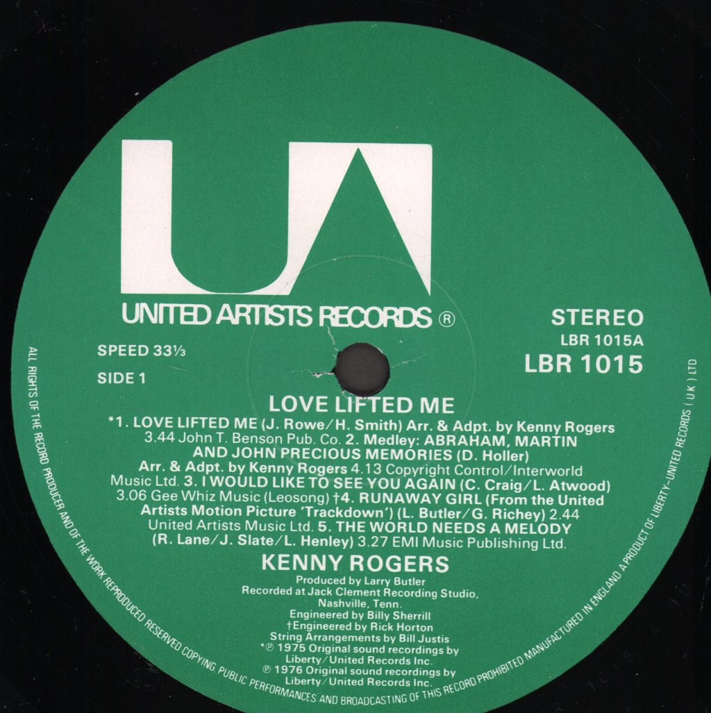 Kenny Rogers - Love Lifted Me - Lp