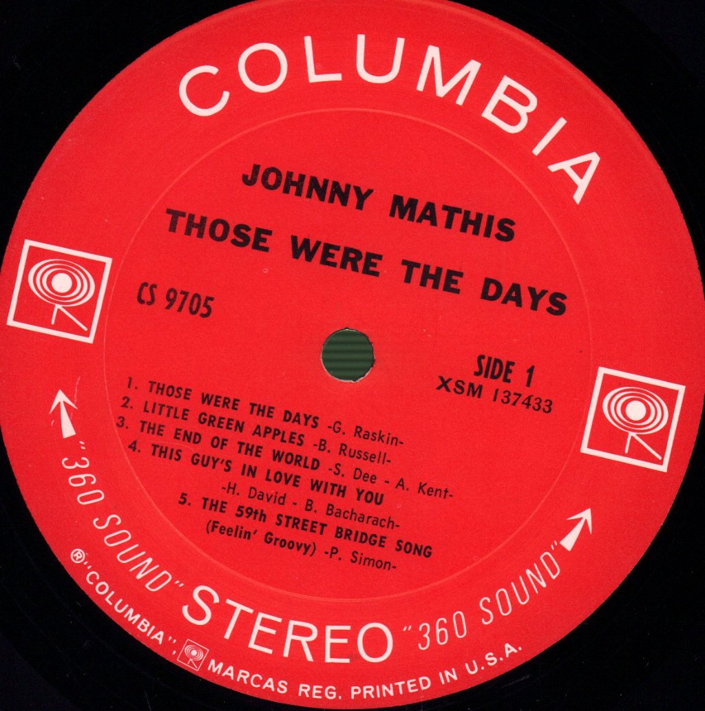 Johnny Mathis - Those Were The Days - Lp