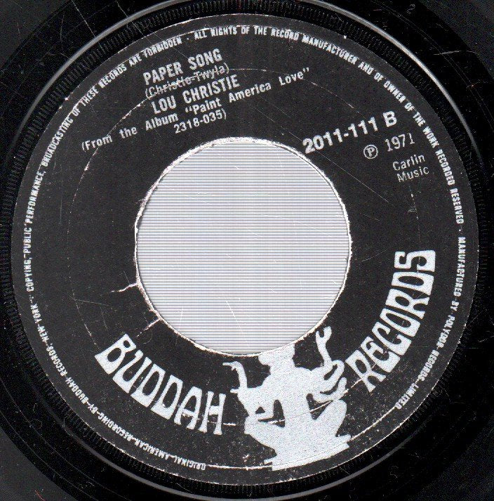 Lou Christie - I'm A Song, Sing Me - 7 Inch