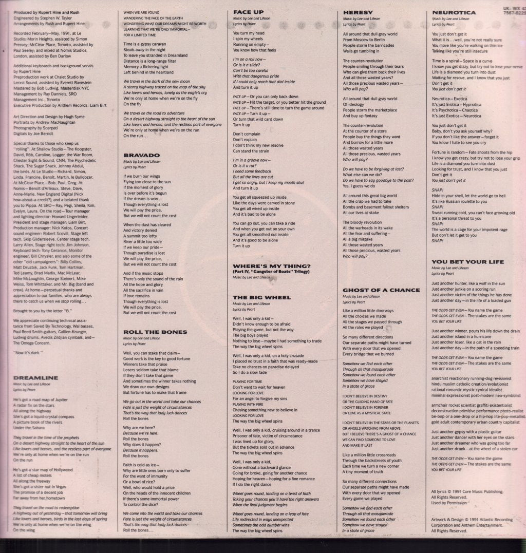 Rush - Roll The Bones - Lp