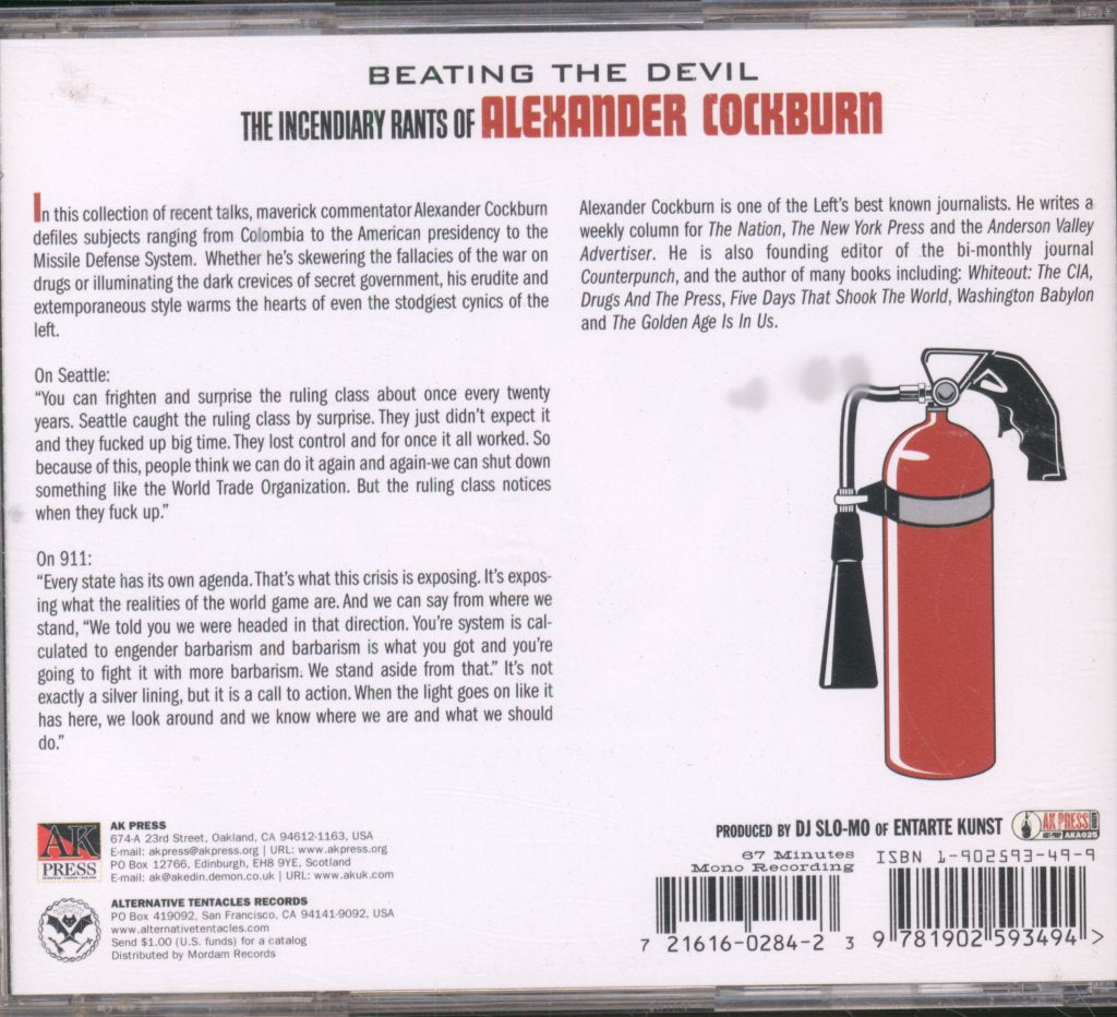 Alexander Cockburn - Beating The Devil - The Incendiary Rants of Alexander Cockburn - Cd