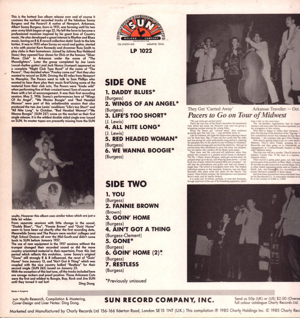 Sonny Burgess & The Pacers - We Wanna Boogie - Lp