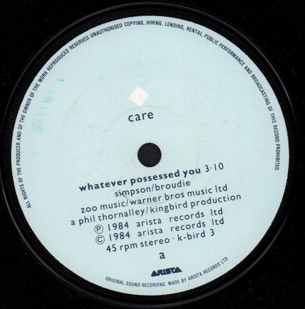 Care - Whatever Possessed You - 7 Inch