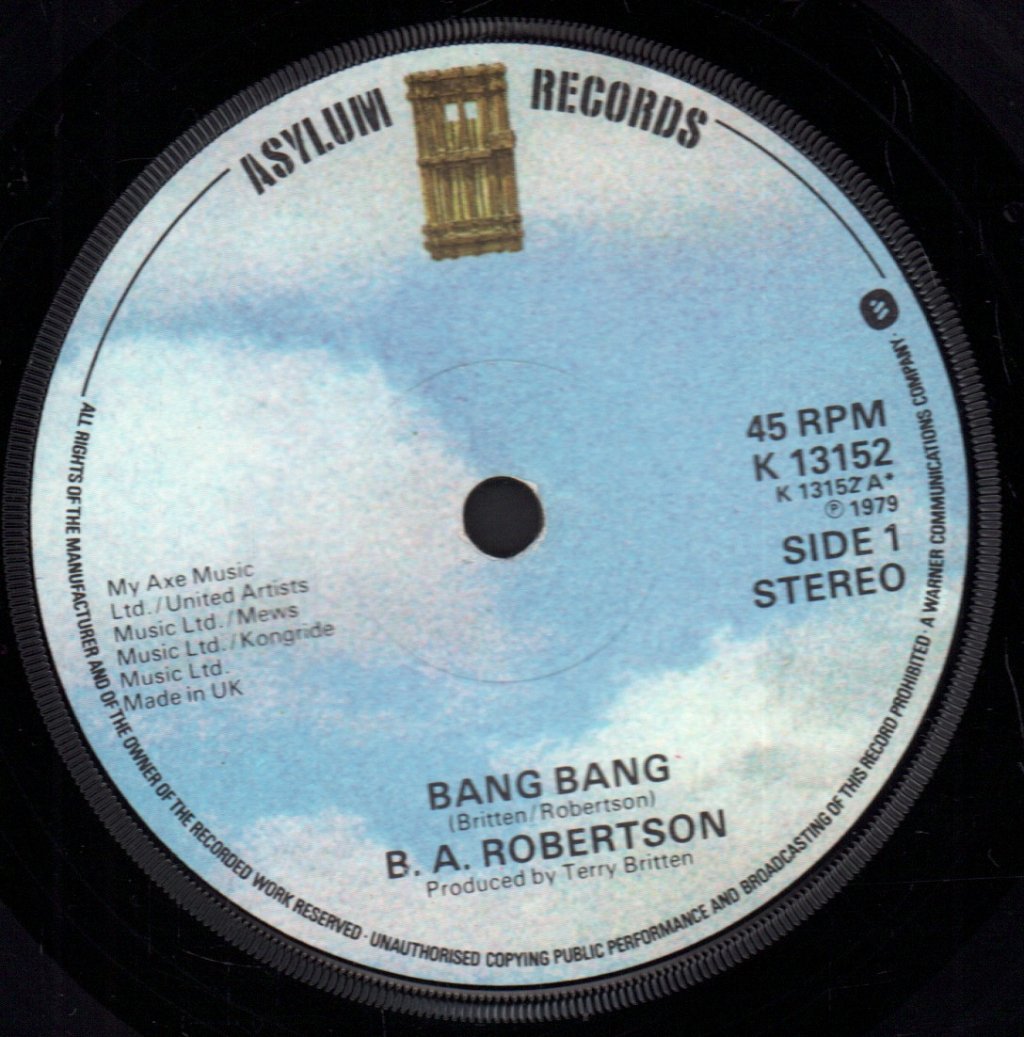 B. A. Robertson - Bang Bang - 7 Inch