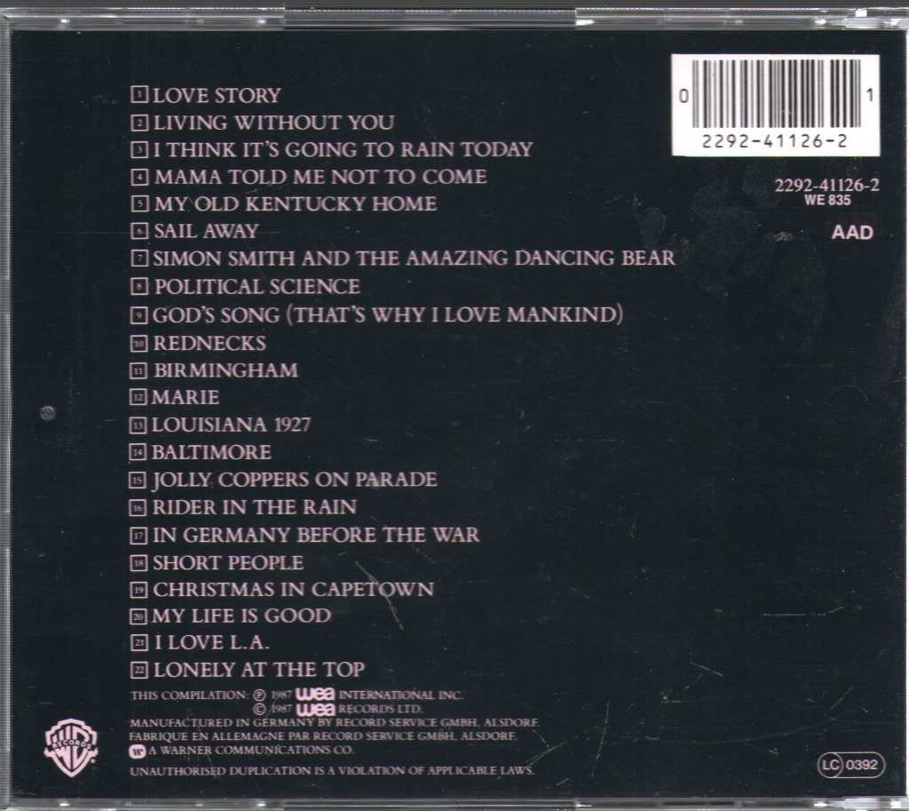 Randy Newman - Lonely At The Top (The Best Of Randy Newman) - Cd