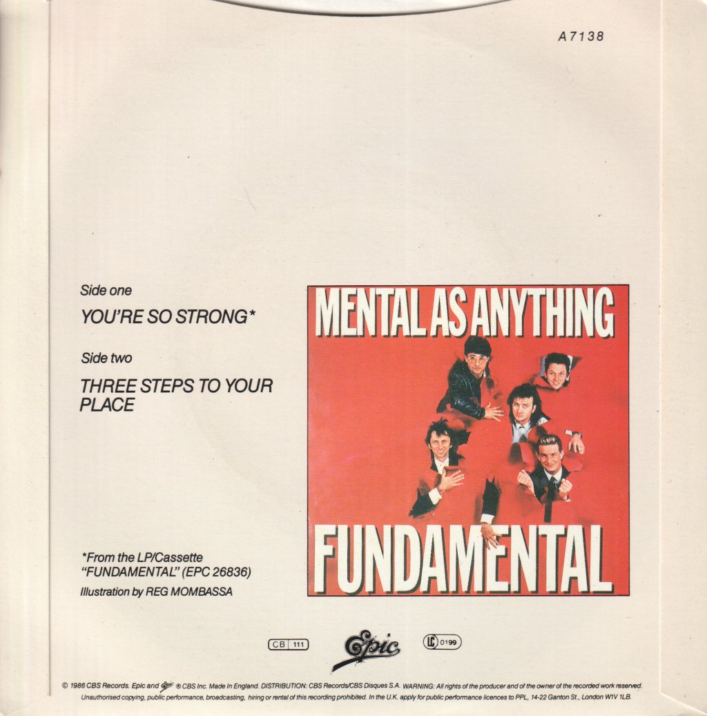 Mental As Anything - You're So Strong - 7 Inch
