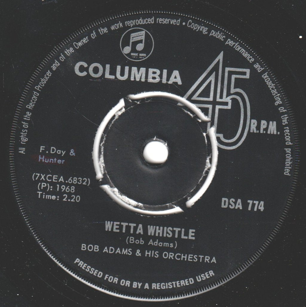 bob adams & his orchestra - wetta whistle - 7 Inch
