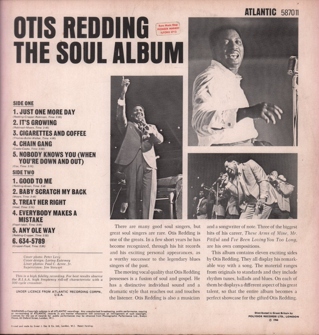 Otis Redding - Soul Album - Lp