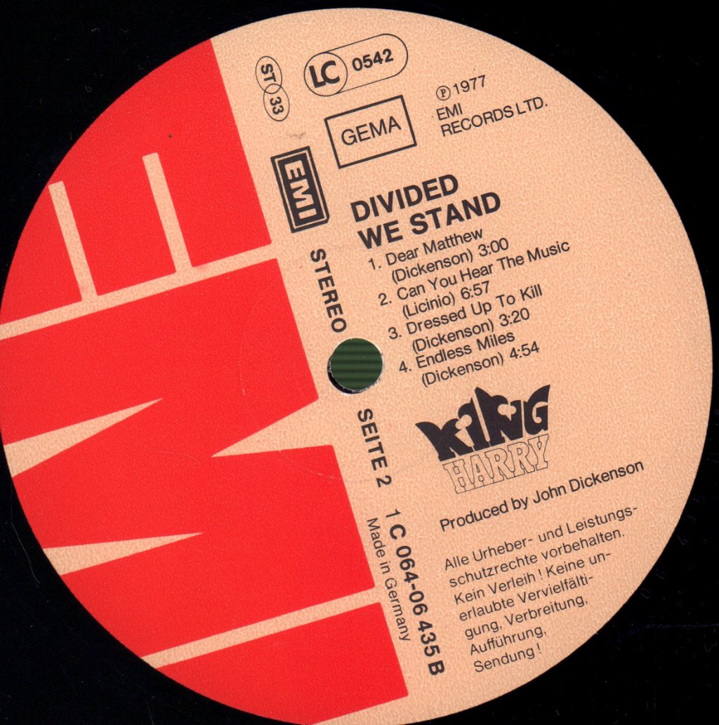 King Harry - Divided We Stand - Lp