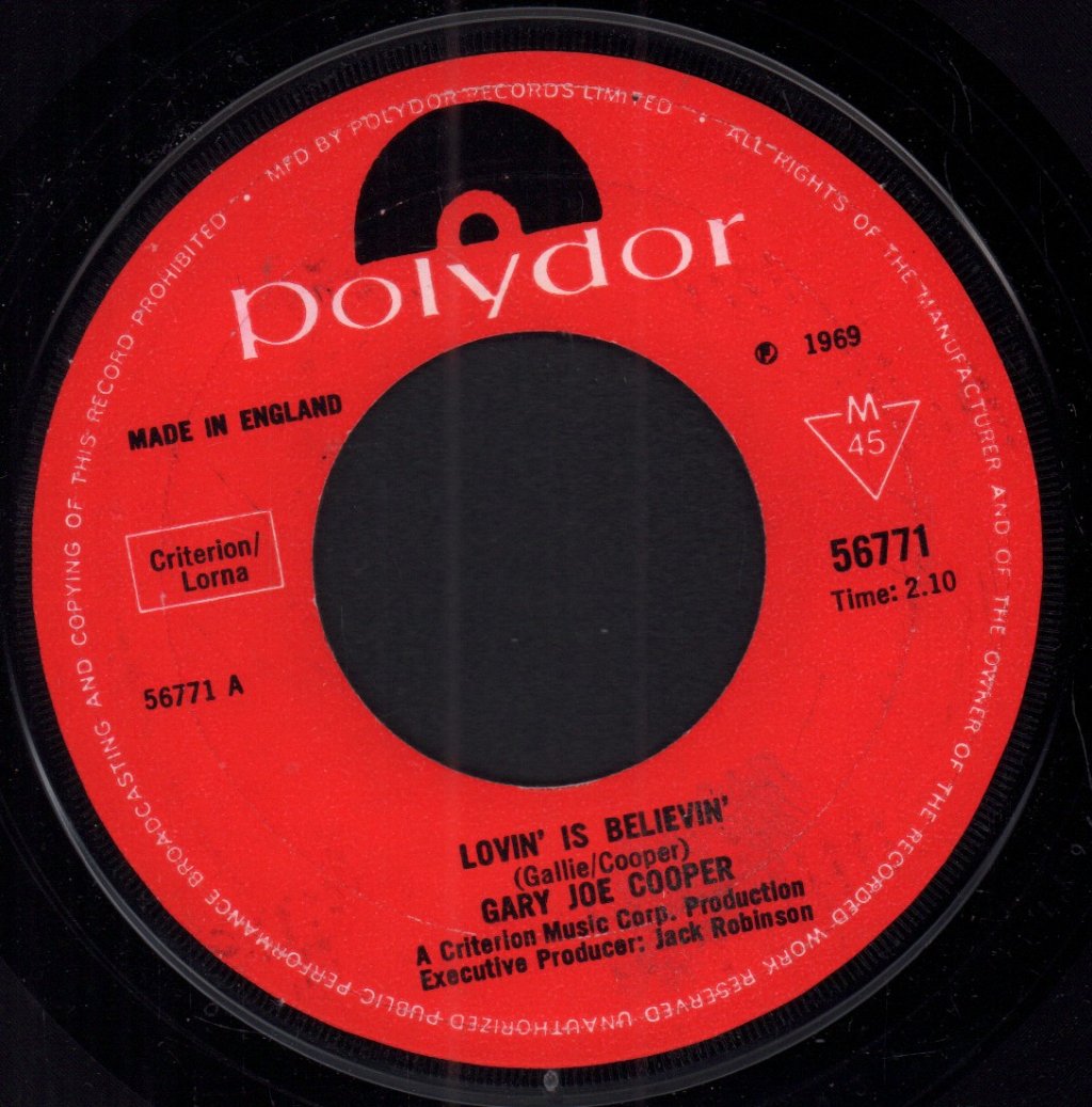 Gary Joe Cooper - Lovin' Is Believin' - 7 Inch