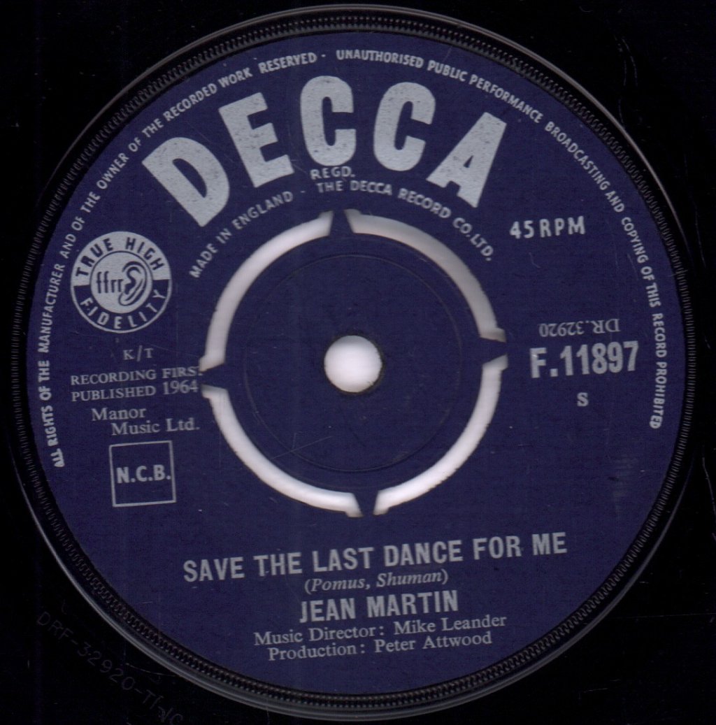 jean martin - Save The Last Dance For Me - 7 Inch
