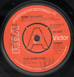 Digby Richards - Play Mama Play - 7 Inch