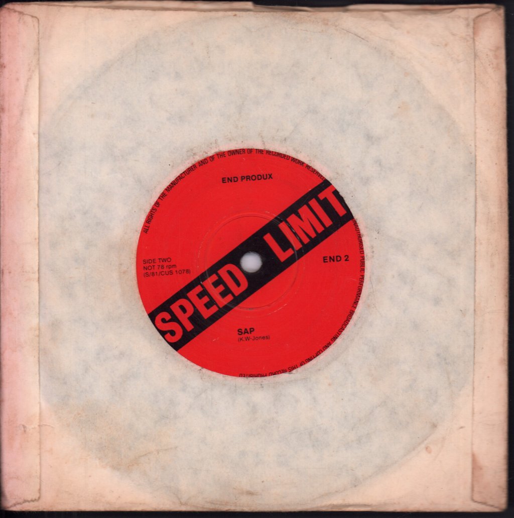 speed limit (new wave / punk group) - Rock Against British Rail / Sap - 7 Inch