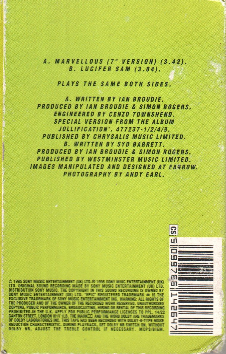 Lightning Seeds - Marvellous - Cassette