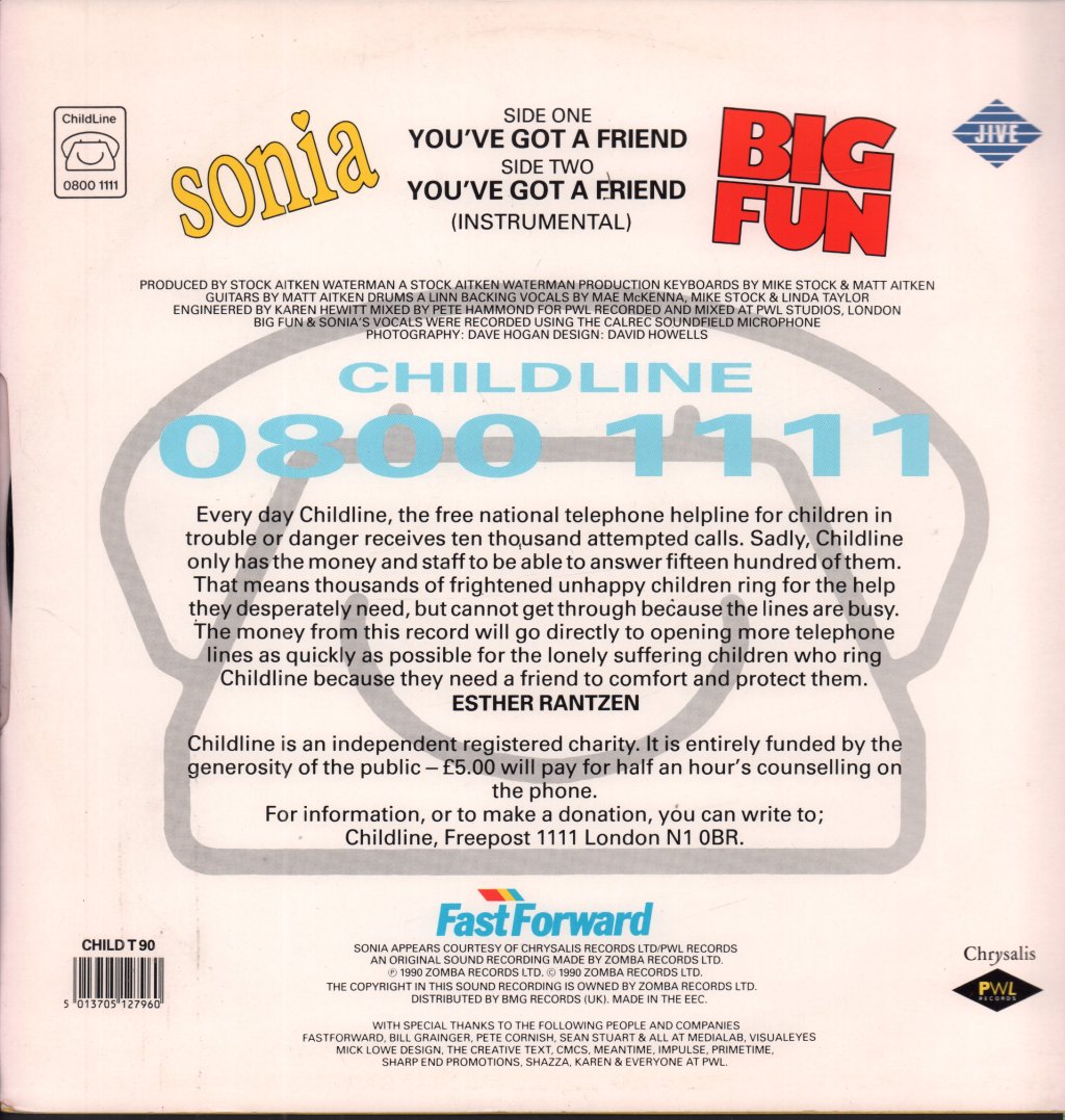 Big Fun And Sonia - You've Got A Friend - 12 Inch