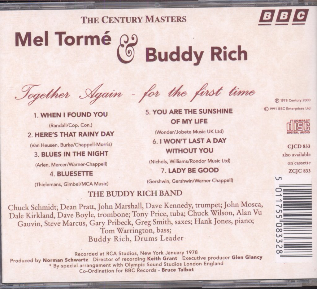 Buddy Rich - Together Again - For The First Time - Cd