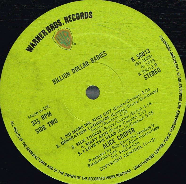 Alice Cooper - Billion Dollar Babies - Lp
