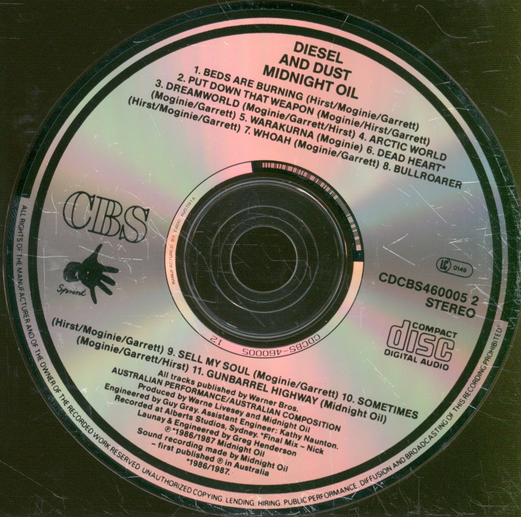 Midnight Oil - Diesel And Dust - Cd