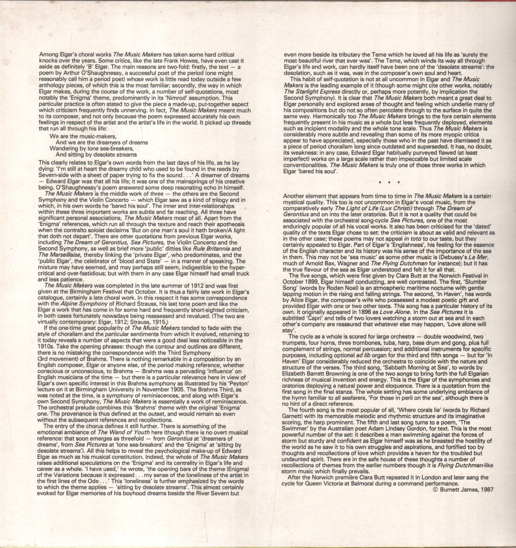 Felicity Palmer / London Symphony Orchestra / Richard Hickox - Elgar - Sea Pictures / The Music Makers - Lp