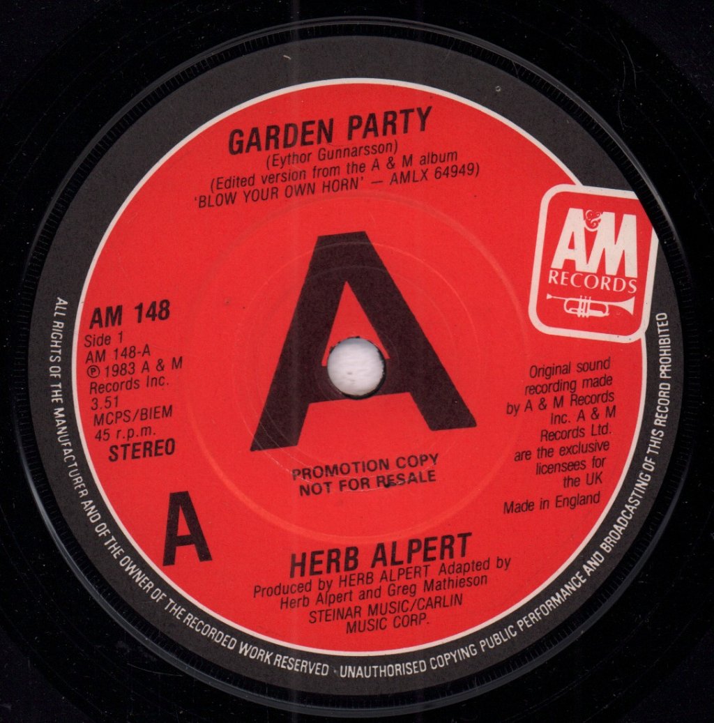 Herb Alpert - Garden Party - 7 Inch