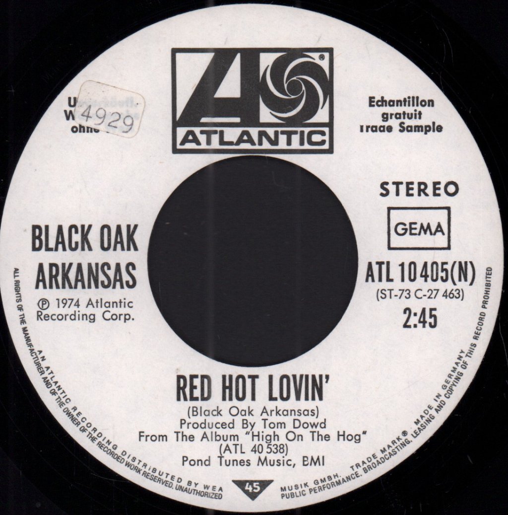 Black Oak Arkansas - Red Hot Lovin' / Jim Dandy - 7 Inch