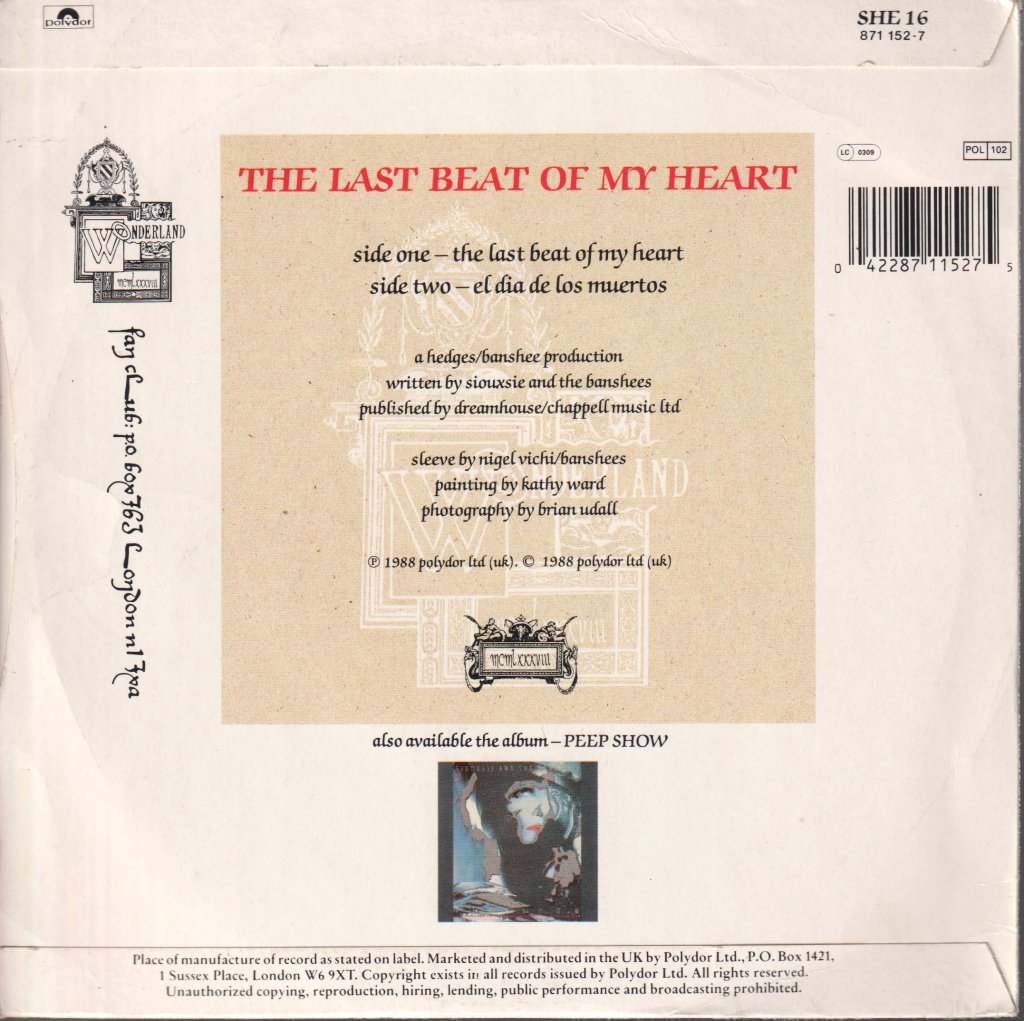 Siouxsie & The Banshees - Last Beat Of My Heart - 7 Inch