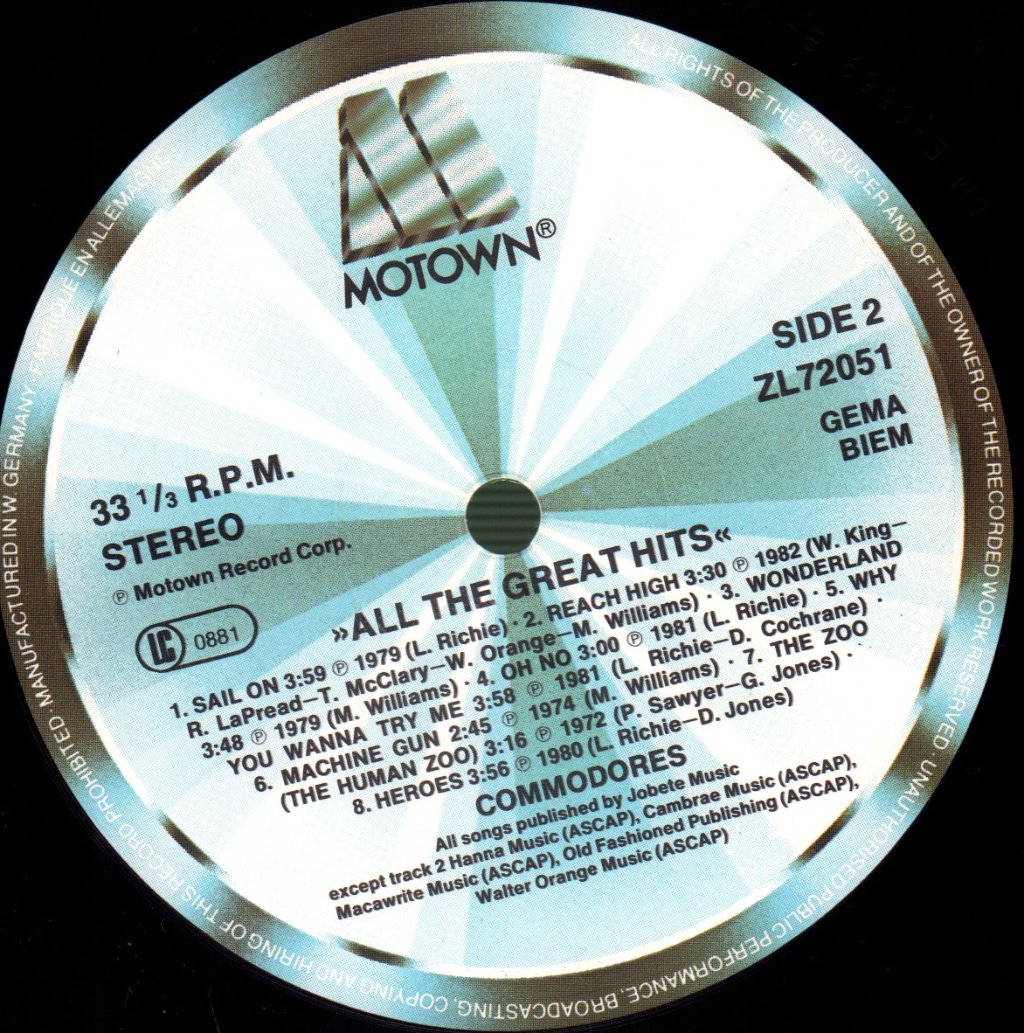 Commodores - All The Great Hits - Lp