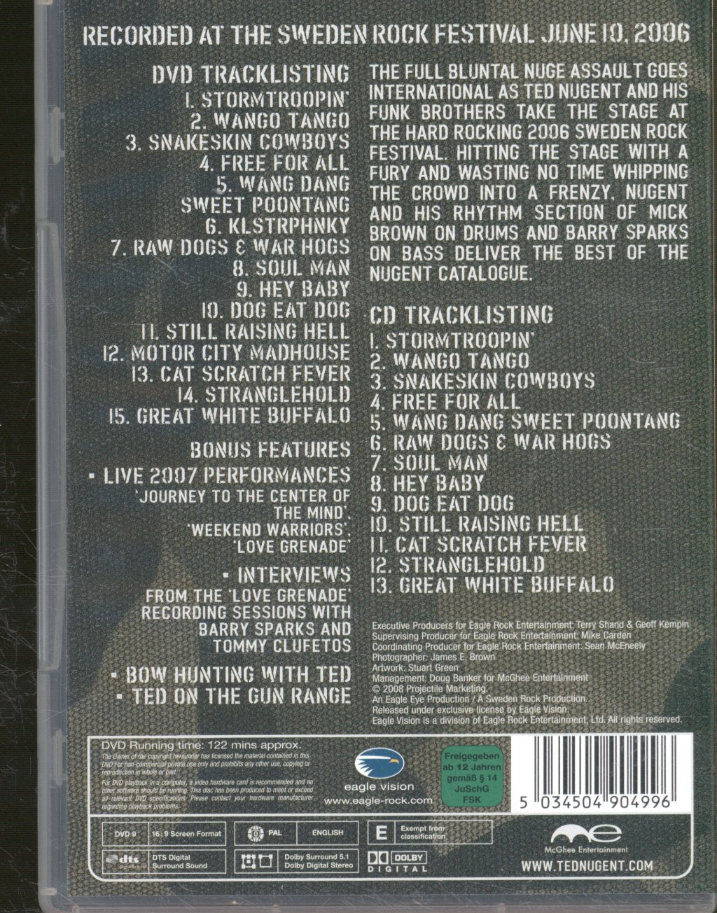 Ted Nugent - Sweden Rocks - Cd/Dvd