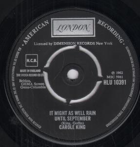 Carole King - It Might As Well Rain Until September - 7 Inch