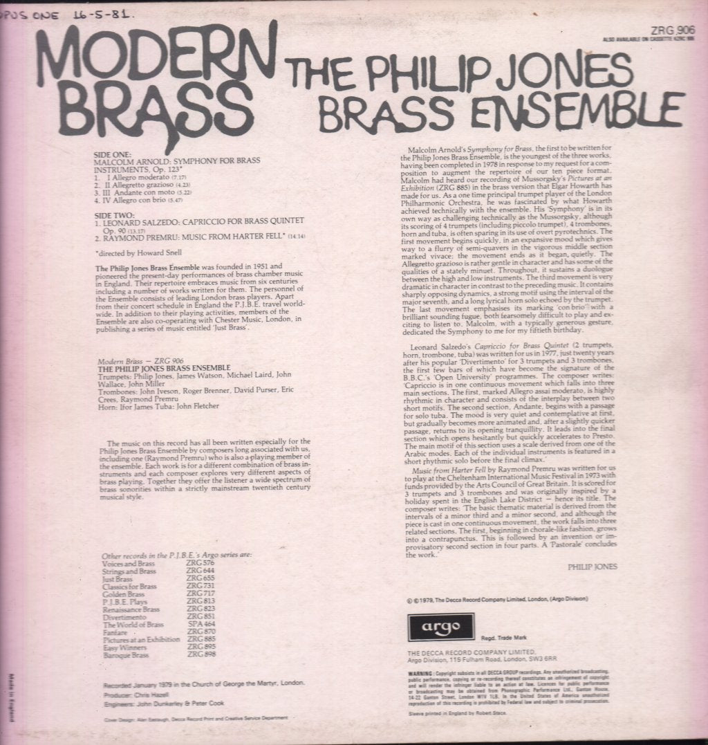 Philip Jones Brass Ensemble - Modern Brass - Lp
