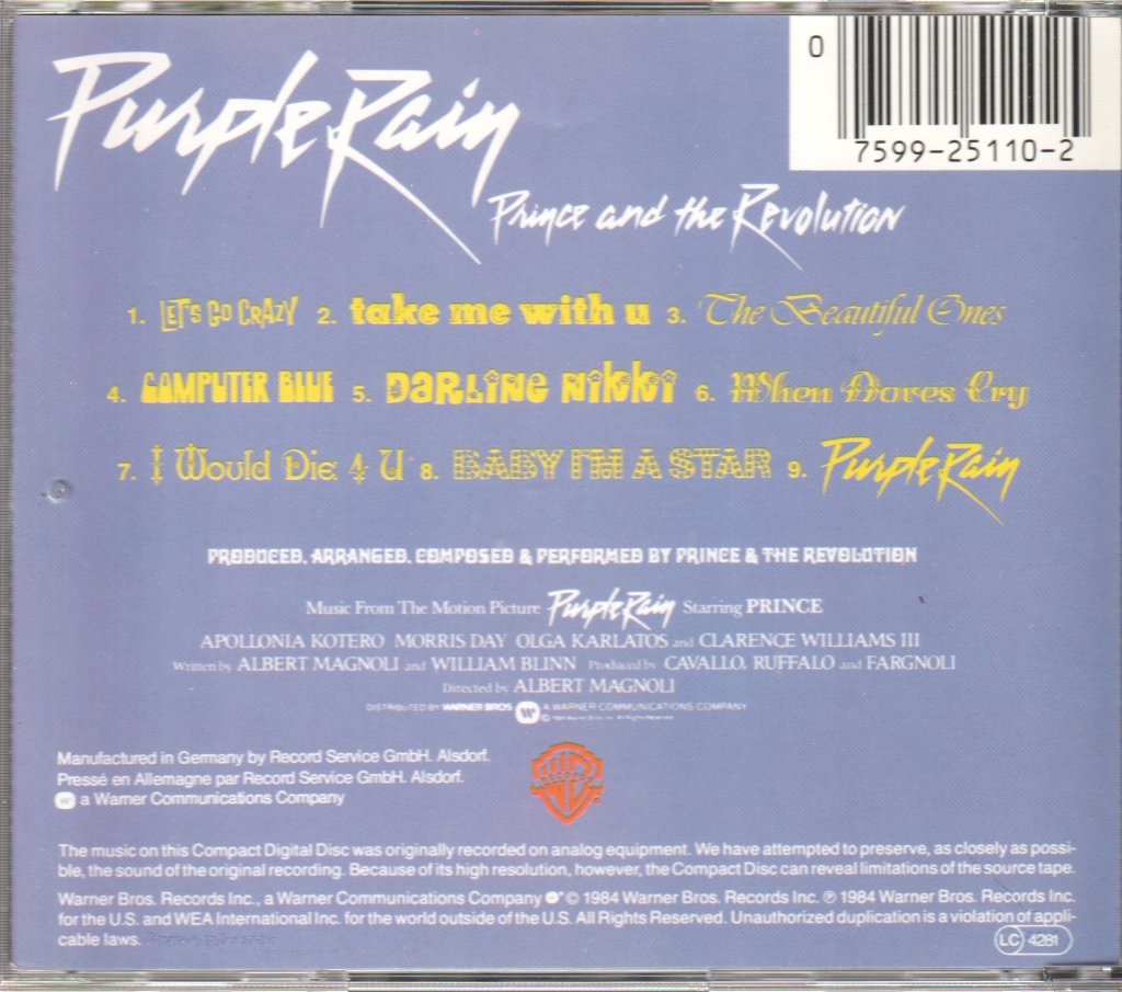 Prince And The Revolution - Purple Rain - Cd