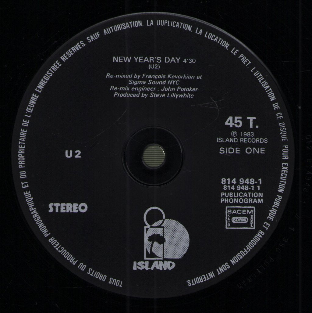 U2 - New Years Day - 12 Inch