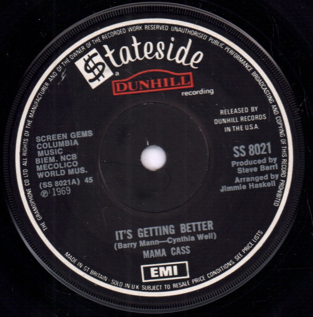 Mama Cass - It's Getting Better - 7 Inch